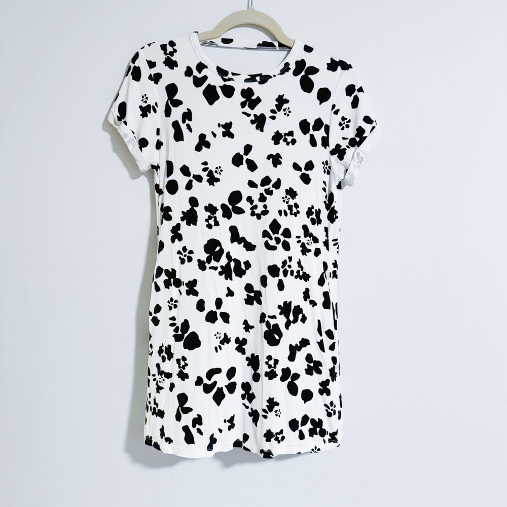 Ava Sky - Black and White Floral Spot Dress
